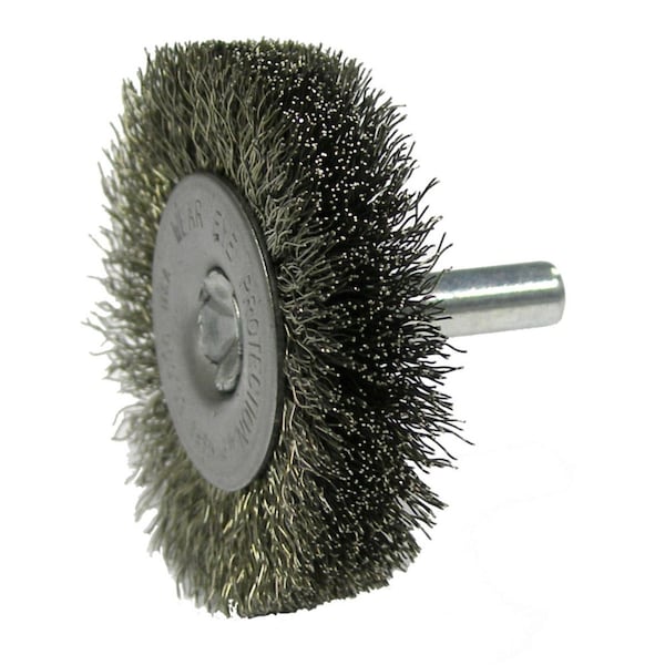 Weiler 2" Wire Radial Wheel, .014" Stainless Steel Fill, 1/4" Stem 17975 - main